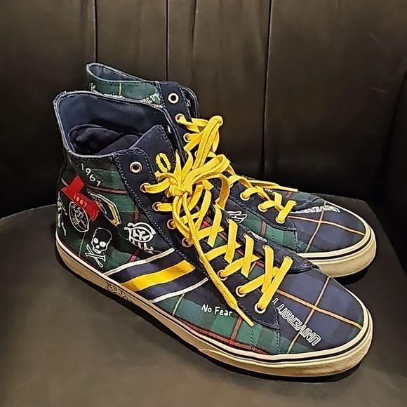 RALPH LAUREN POLO Solomon II Plaid Chucks  Hi-Tops - Size 13D - Picture 1 of 11